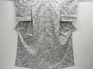 家屋風景模様織り出し手織り紬着物